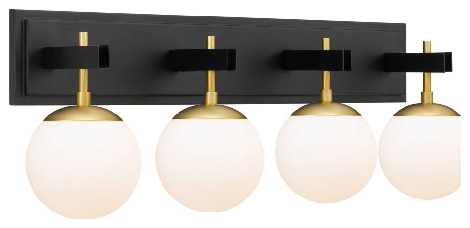 Allie 4-Lt Bath - Black/Satin Brass