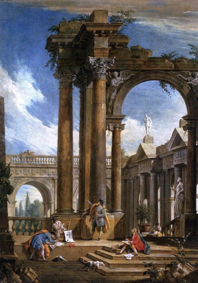 Antonio Visentini Architectural Fantasy, 18"x27" Wall Decal