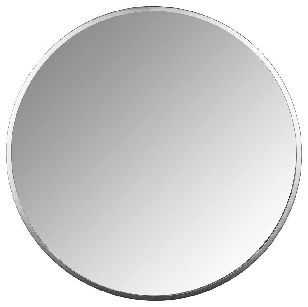 Minimalist Silver Round Wall Mirror