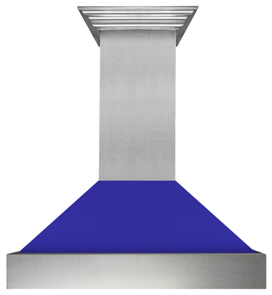 30" DuraSnow Stainless Steel Range Hood With Blue Matte Shell, 8654BM-30
