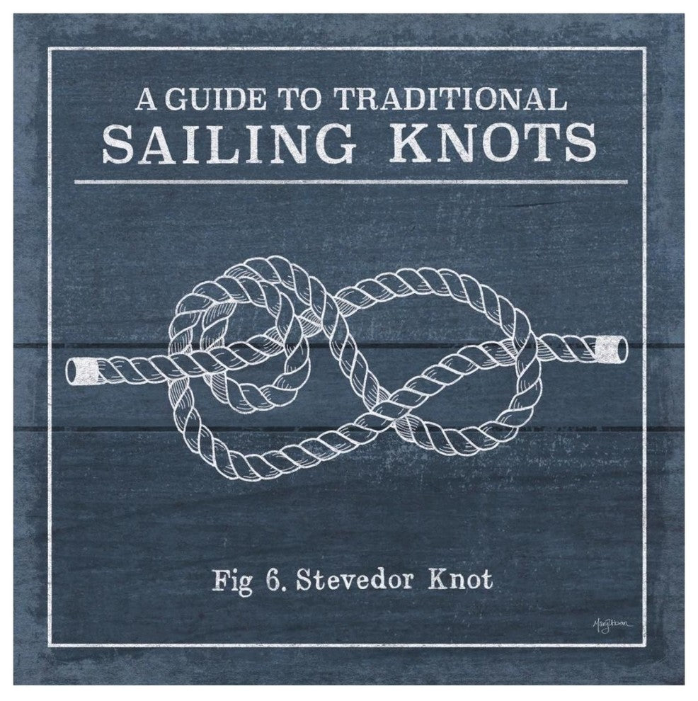"Vintage Sailing Knots VI" Digital Paper Print by Mary Urban, 20"x20"