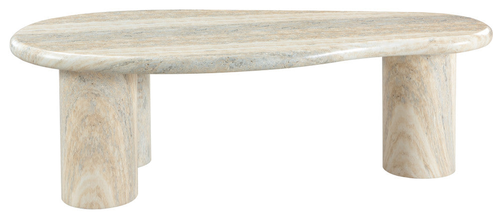 Sassari Finished Concrete Indoor/Outdoor Coffee Table, Travertine Finish