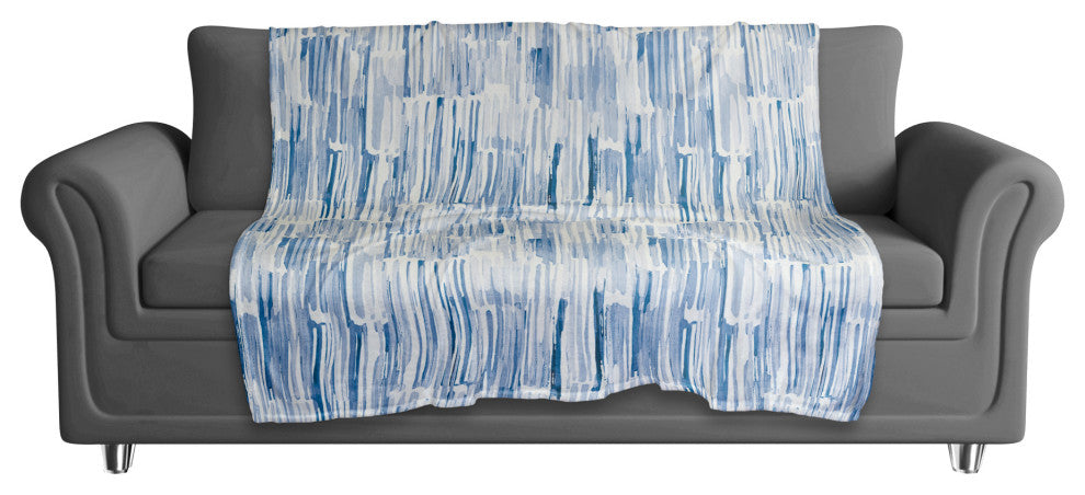 Blue Watercolor Hatch Pattern 50x60 Coral Fleece Blanket