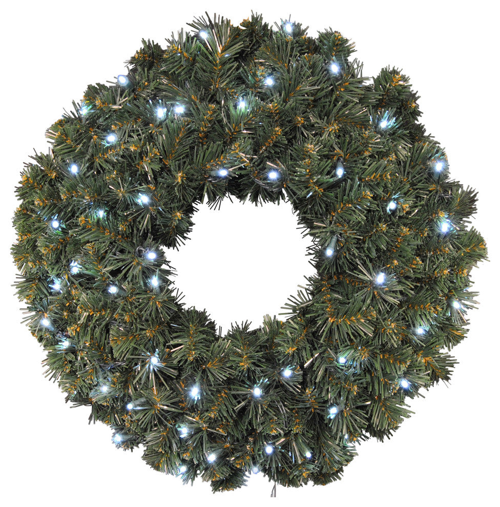 2' Sequoia Wreath Pre-Lit With Pure White LEDs