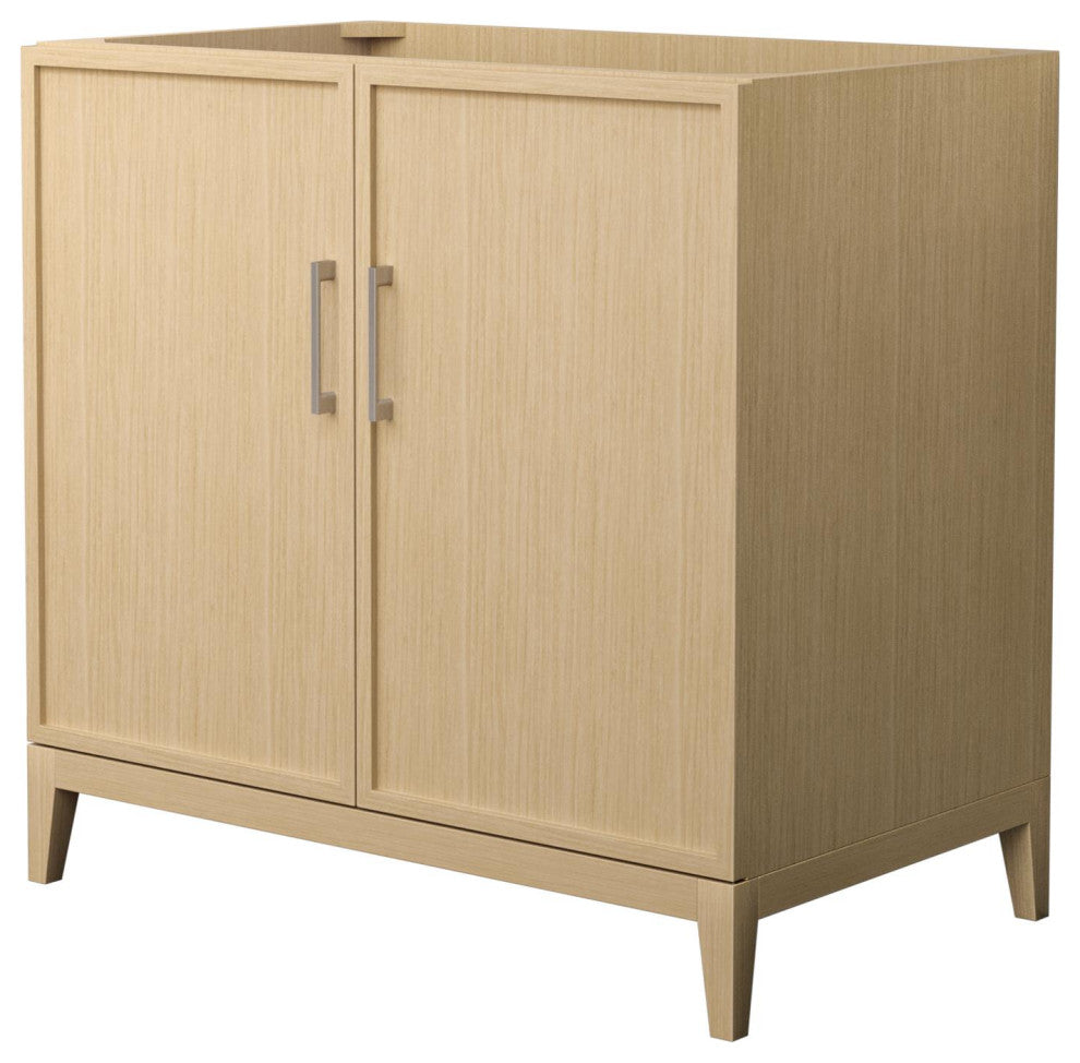 Elan 36" Single Vanity, White Oak, No Top, No Sink, Nickel Trim