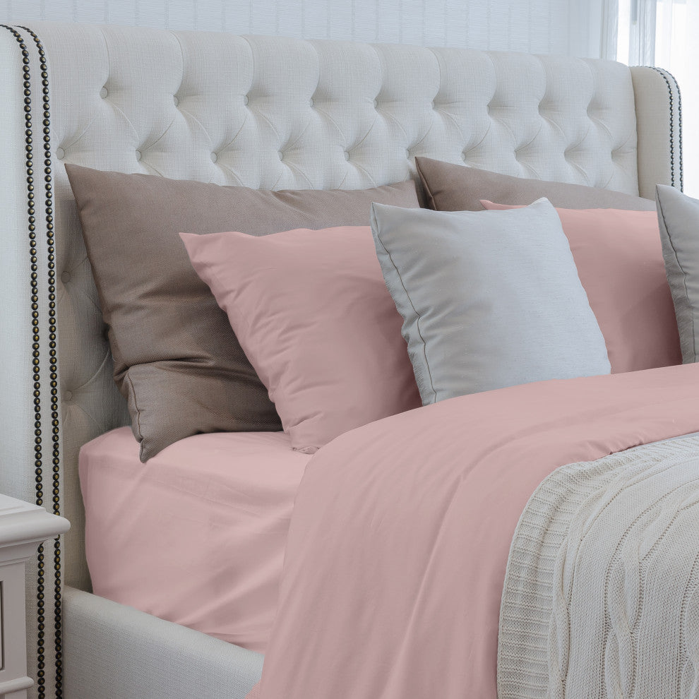 DTY Bedding Premium 4-Piece Sheet Set 100% Bamboo Viscose, Pale Rose, Split King