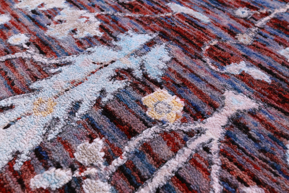 8' 0" X 10' 0" Persian Ziegler Wool and Silk Hand-Knotted Rug Q11795