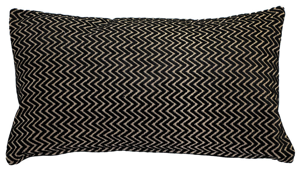 Velvet Geometric Pattern Decorative Throw Pillow, Art Deco Stripes, 12"x20"