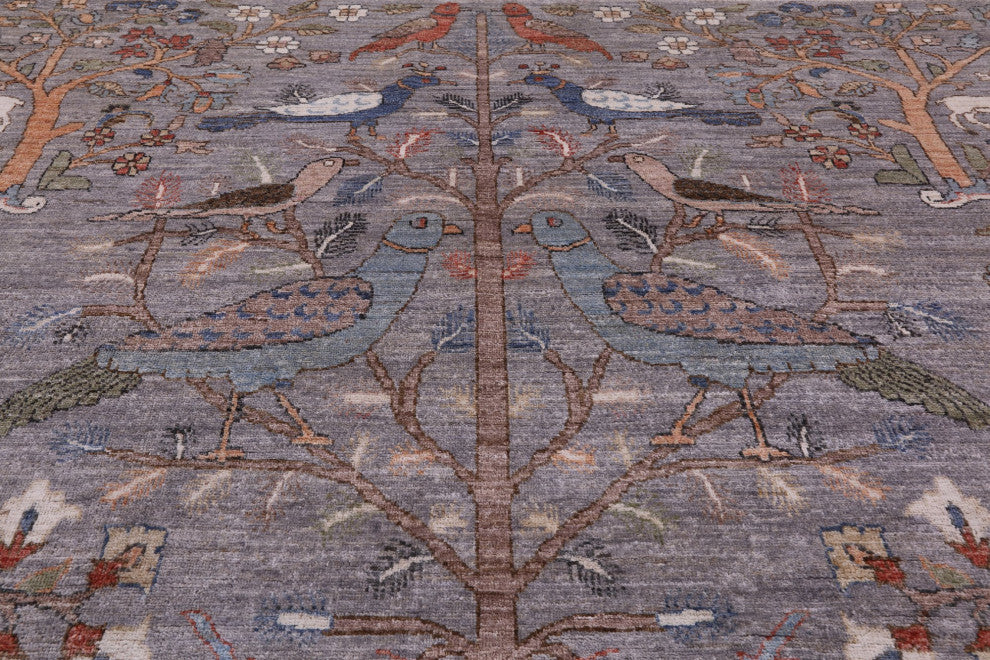 8' 11" X 13' 5" Hand-Knotted Persian Tree Of Life Wool Rug Q9584
