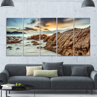 Quang Ninh Province Vietnam, Landscape Canvas Art Print, 60"x28", 5 Panels
