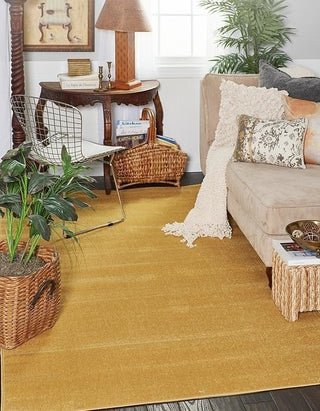 Unique Loom Gold Solid Williamsburg 5' 0 x 8' 0 Area Rug