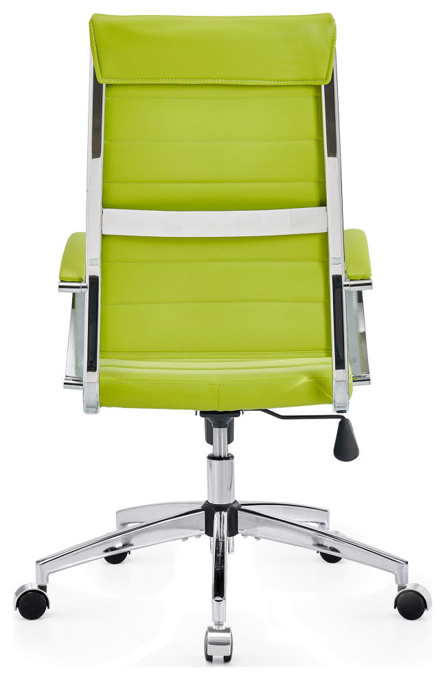 LUXMOD High Back Adjustable Swivel Computer Chair, Green