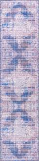 Regis Bohemian Medallion Machine Washable Indoor Area Rug, Blue, 2 X 8