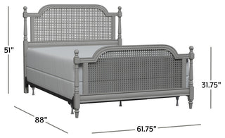 Melanie Bed, Metal Bed Rails Included, Gray, Queen