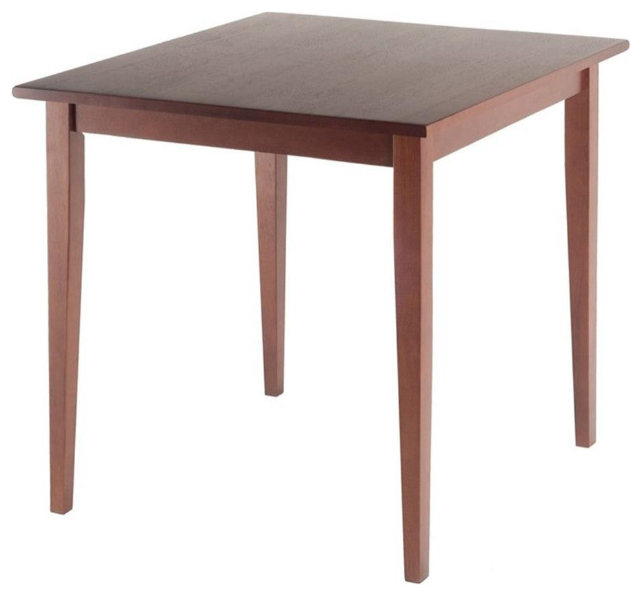 Winsome Groveland Square Transitional Solid Wood Dining Table in Antique Walnut