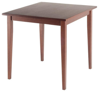 Winsome Groveland Square Transitional Solid Wood Dining Table in Antique Walnut