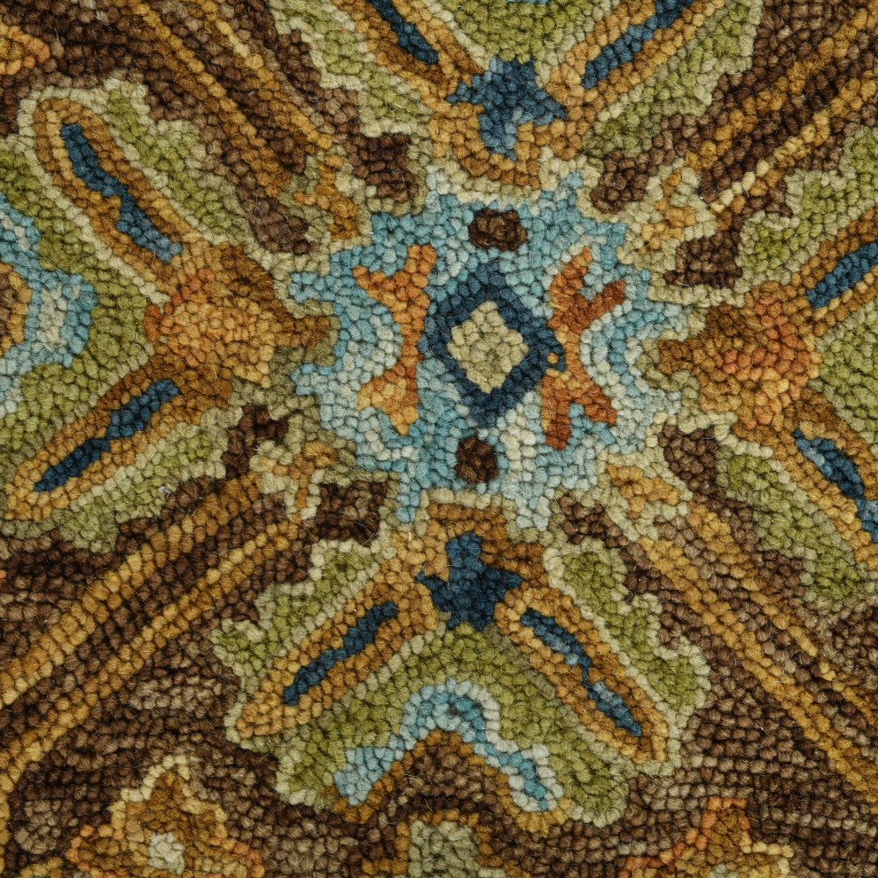 Jackson Traditional Brown Hand-Hooked Area Rug 3'6" x 5'6"