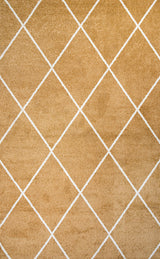 Cole Minimalist Diamond Trellis Gold/White 4'x6' Area Rug
