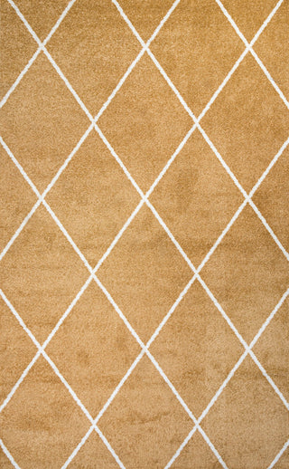 Cole Minimalist Diamond Trellis Gold/White 4'x6' Area Rug