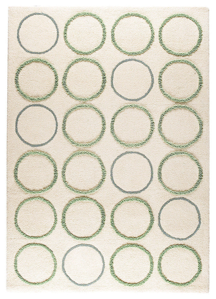 Hand Tufted White New Zealand Wool Area Rug, 4''6"X6''6"