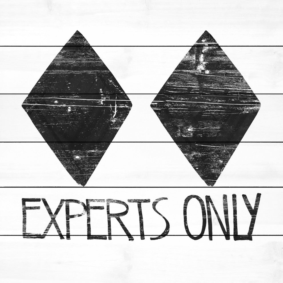 "Experts Only" Painting Print on White Wood, 24"x24"