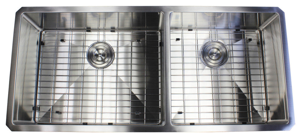 42" 16 Gauge Undermount Double Bowl Stainless Steel Sink Package