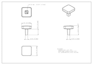 Jeffrey Alexander 905 Whitlock 1-1/4" Square Cabinet / Drawer - Brushed Gold