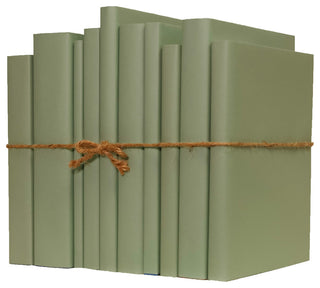 Decorative Books - Spanish Moss Oversized Paper Wrapped Book Bundle - 1 foot of Green Books