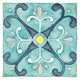 "Garden Getaway Tile III Teal" Digital Paper Print by Laura Marshall, 42"x42"