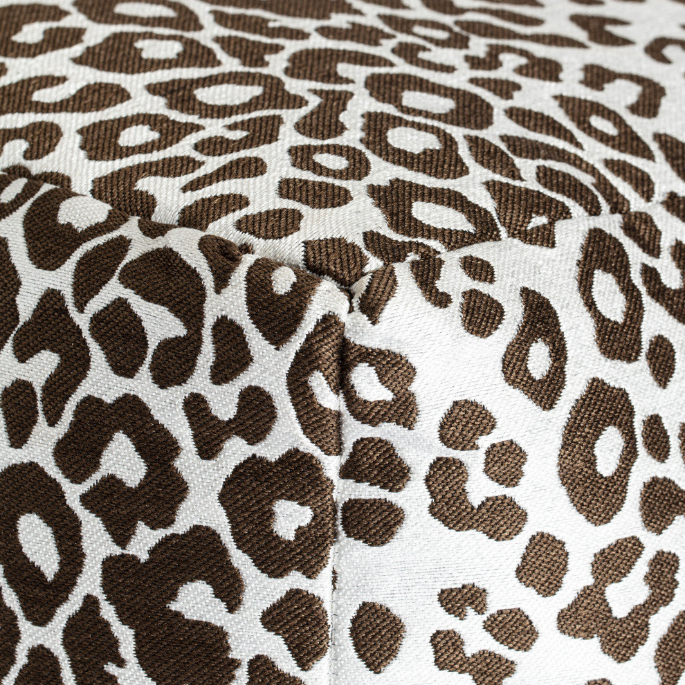 Amur Brown 18" x 18" x 18" Red and Ivory Pouf