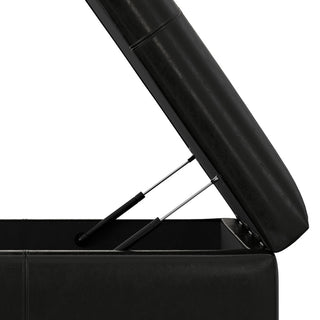 Gabbie Square Coffee Table Storage Ottoman, Midnight Black