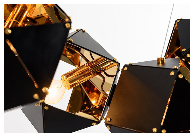 MIRODEMIÂ® Gars White/Black Pendant Lighting for Kitchen, Black/Golden, 5 Heads