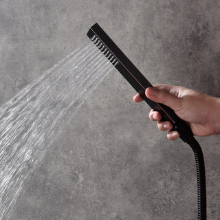CASAINC 10" Wall Mounted  Rain Shower System with Bathtub Spout, Black