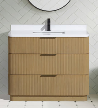 Ari Kitchen and Bath Calamigo 42" Freestanding Bathroom Vanity Oak