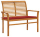 Vidaxl Garden Bench With Red Cushion 44.1" Solid Teak Wood