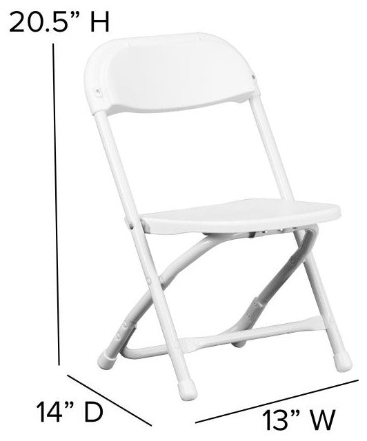 2 Pack Kids Plastic Folding Chair, White
