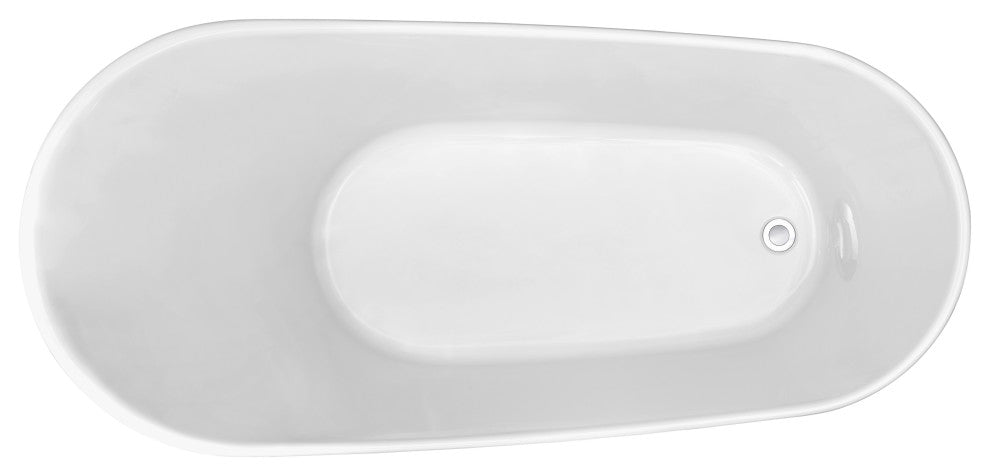 67" Streamline NPT9822CH Soaking Freestanding Tub With Internal Drain