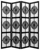 6' Tall Long Life Shoji Screen, 4 Panel, Black