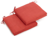 20"X19" Solid Microsuede Chair Cushions, Set of 2, Cardinal Red