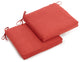20"X19" Solid Microsuede Chair Cushions, Set of 2, Cardinal Red