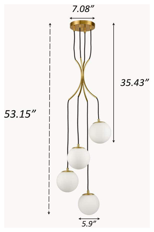 Multi Globe Pendant Light Hanging Light Ceiling, 4-Light