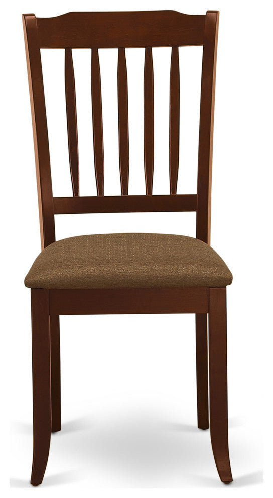 5 Pc Dining Set, Mahogany Table, 4 Mahogany Dining Chairs, Slatted Back