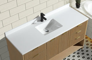 Ari Kitchen and Bath San Diego Bath Vanity, Oak, 60", Freestanding