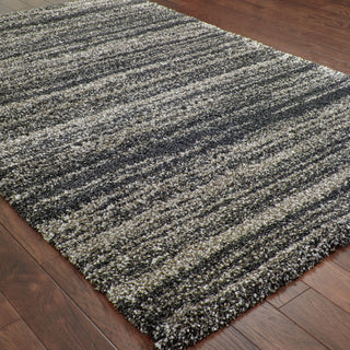 Hartley Shadow Stripes Gray and Charcoal Area Rug, 5'3"x7'6"