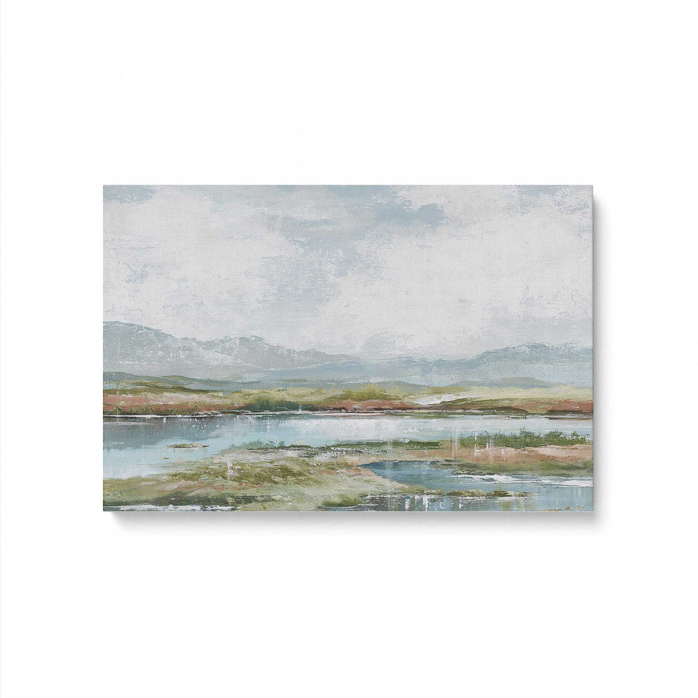 "Lakeside Afternoon Delight" - A Tranquil Waterscape for Refined Interiors