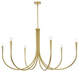 Layne Six Light Chandelier in Brass