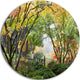 Maple Tree Canopy By Bridge, Photography Large Disc Metal Wall Art, 11"