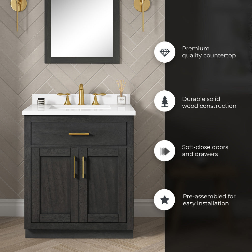 OVE Decors Bailey Vanity, Matte Black, 72"