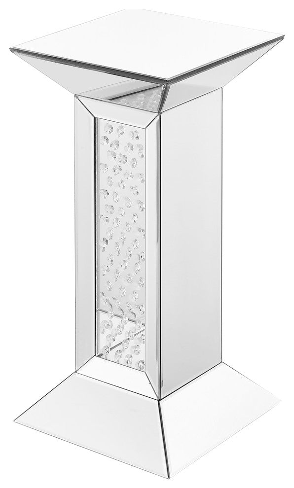 12" Crystal End Table, Clear Mirror Finish