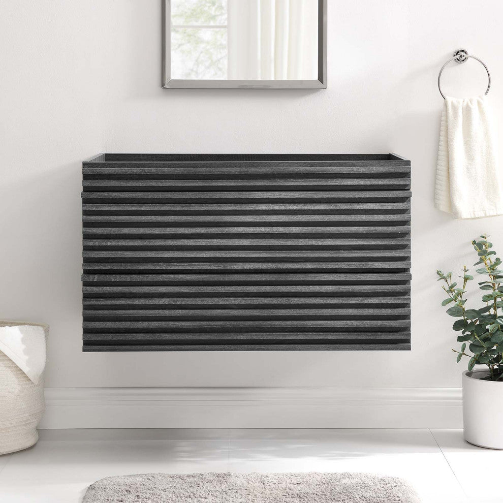 Render 36" Wall-Mount Bathroom Vanity Cabinet, Charcoal